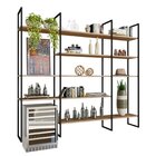 Estante Industrial De Parede Urban 4 Com180cm Louro/ Freijó /