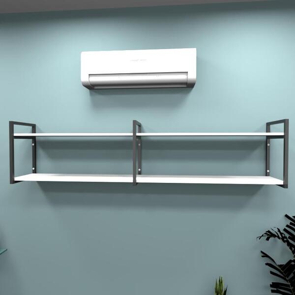 Estante Industrial Escritório Aço Preto 180x30x40cm Branco In
