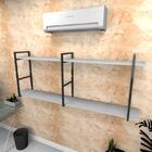 Estante Industrial Escritório Aço Preto 180x30x68cm Cinza Ind