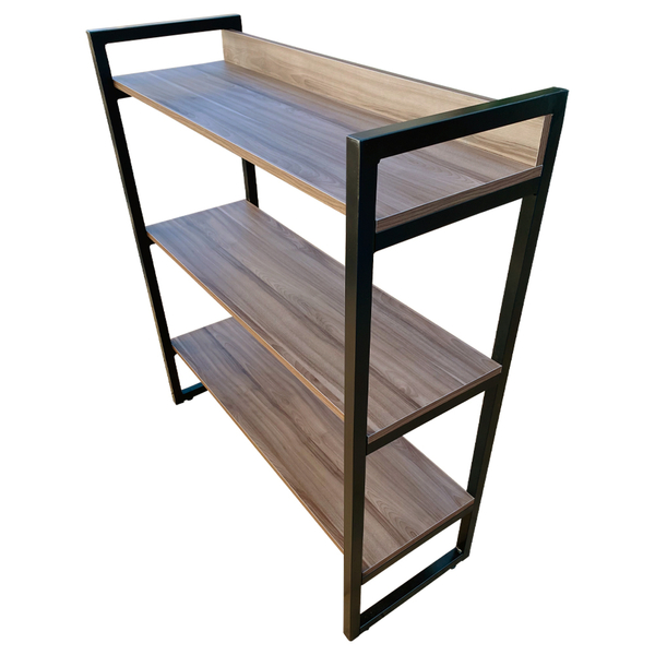 Estante Industrial Home Office 3 Prateleiras Em Ferro E Mdf E