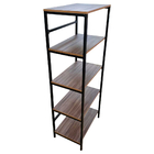 Estante Industrial Home Office 5 Prateleiras Em Ferro E Mdf E