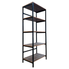 Estante Industrial Home Office 5 Prateleiras Em Ferro E Mdf E