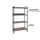 Estante Industrial Kuadra Com 3 Nichos 80 Cm - Nogal/preto