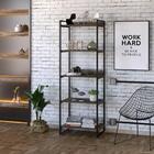 Estante Industrial Kuadra Com 4 Nichos 60 Cm - Carvalho Dark/