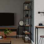 Estante Industrial Lio Carvalho E Preta 60 Cm