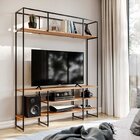 Estante Industrial Lisse Tv Em Aço E Madeira Com 150cm Freijó