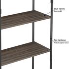 Estante Industrial Londres Com 5 Prateleiras - Preto/ameixa