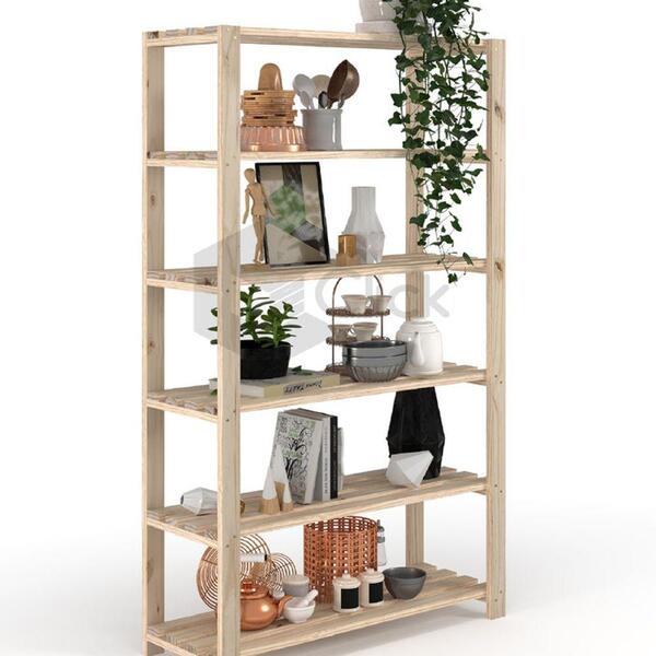 Estante Industrial Madeira Livros Plantas Esculturas Top