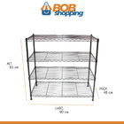 Estante Industrial Multiuso 4 Prateleiras Aramada 90 X 85 X 4