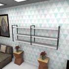 Estante Industrial Sala Aço Preto 180x30x68cm Branco Ind32bsl