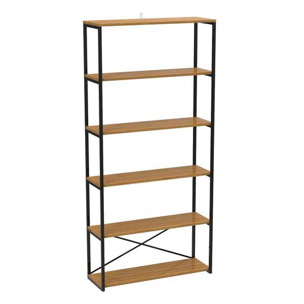 Estante Industrial Stanford Amêndoa E Preta 90 Cm