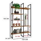 Estante Industrial Urban 1 Com 120 Cm Freijó/preto