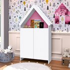 Estante Infantil 2 Portas 4 Prateleitas Casa Magia Branco