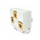 Estante Infantil Casinha Com 6 Nichos - Branco/peroba