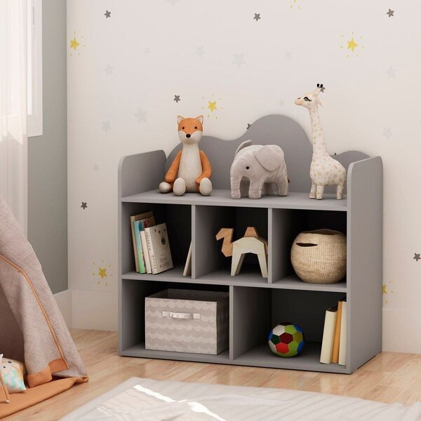 Estante Infantil Montessoriana 100% Mdf Com 5 Nichos E Detalh