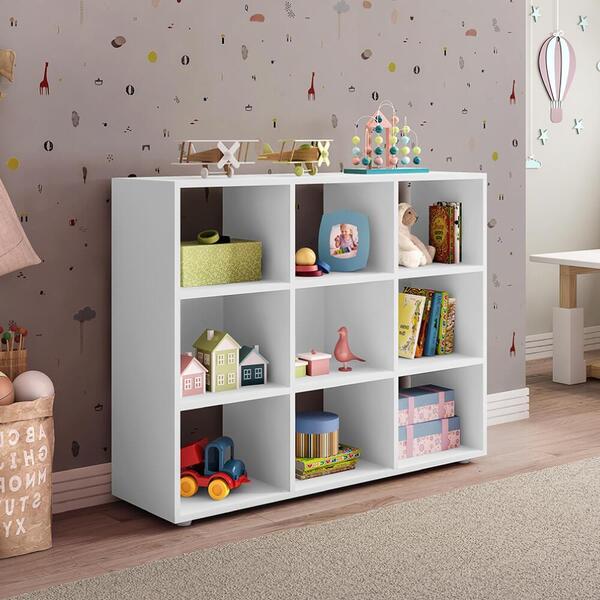 Estante Infantil Organizadora Com 9 Nichos Branco - Casatema