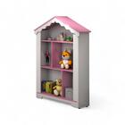 Estante Infantil Para Brinquedos Kyoto Branca E Rosa