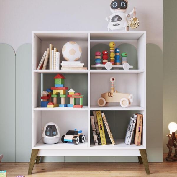 Estante Infantil Play Com 6 Nichos - Branco