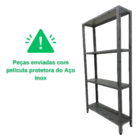 Estante Inox Industrial 4 Prateleiras 80x30x175cm 140kg