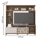 Estante Japão Com 2 Portas Nogueira San Remo Off White