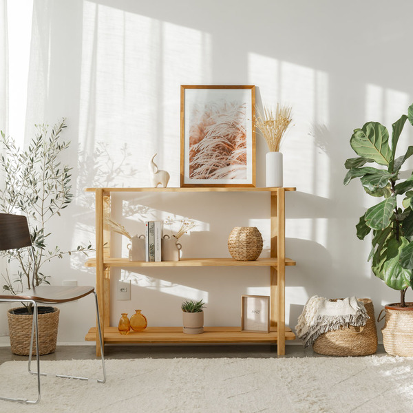 Estante Laguna 3 Prateleiras 120cm Em Madeira - Mel