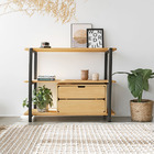 Estante Laguna 3 Prateleiras 120cm Em Madeira - Preto E Mel