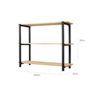 Estante Laguna 3 Prateleiras 120cm Em Madeira - Preto E Mel