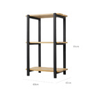 Estante Laguna 3 Prateleiras 60cm Em Madeira - Preto E Mel