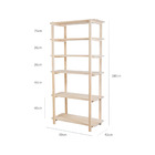 Estante Laguna 6 Prateleiras 90cm Em Madeira - Natural