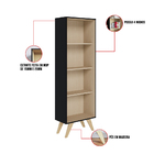 Estante Livreiro 03 Prateleiras Tag Preto Fosco E Tauari Nobr