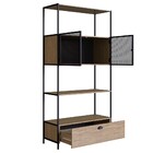 Estante Livreiro 2 Portas 1 Gaveta Estilo Industrial York Han