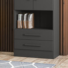 Estante Livreiro 2 Portas 2 Gavetas Chumbo Toq Qmovi