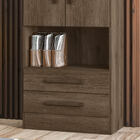 Estante Livreiro 2 Portas 2 Gavetas Ébano Toq Rústico Qmovi