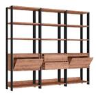 Estante Livreiro 2 Portas 2 Gavetas Estilo Industrial Chess F