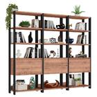 Estante Livreiro 2 Portas 2 Gavetas Estilo Industrial Chess F