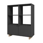 Estante Livreiro 2 Portas 4 Nichos Nomad Appunto Preto/castan