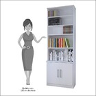 Estante Livreiro 2 Portas 4 Prateleiras Legend F04 Branco - M