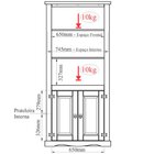 Estante Livreiro 2 Portas E Mesa De Cabeceira Rustic Line Cera