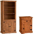 Estante Livreiro 2 Portas E Mesa De Cabeceira Rustic Line Cera