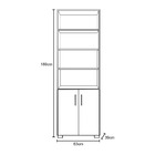 Estante Livreiro 2 Portas Pequenas 6 Prateleiras Office - Móv