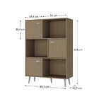 Estante Livreiro 3 Portas Hecol Móveis Avelã Tx/avelã Tx