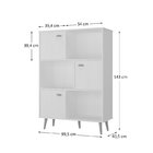 Estante Livreiro 3 Portas Hecol Móveis Branco Tx