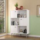 Estante Livreiro 3 Portas Hecol Móveis Branco Tx