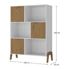 Estante Livreiro 3 Portas Veneza Hecol Móveis Branco Tx/pinus