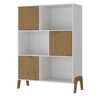 Estante Livreiro 3 Portas Veneza Hecol Móveis Branco Tx/pinus