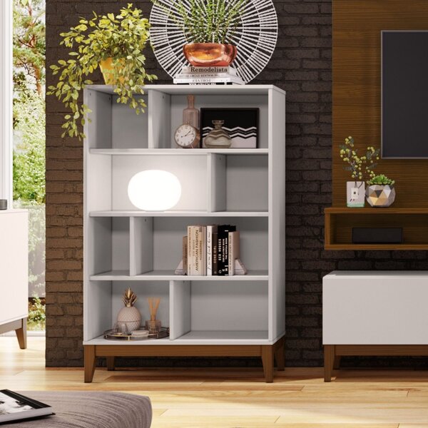 Estante Livreiro 8 Nichos Fresh  Branco/imbuia
