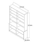 Estante Livreiro 8 Portas Vidro Fumê Legend F04 Branco - Mpoz