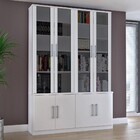 Estante Livreiro 8 Portas Vidro Fumê Legend F04 Branco - Mpoz