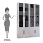 Estante Livreiro 8 Portas Vidro Fumê Legend F04 Branco - Mpoz