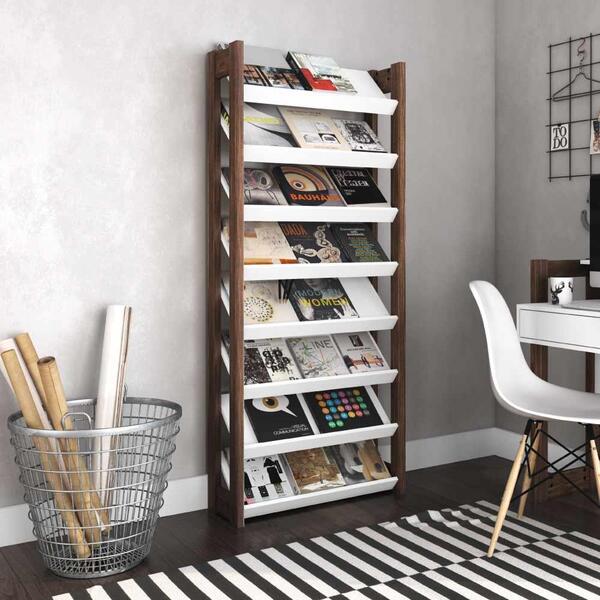 Estante Livreiro Az Com 8 Prateleiras Tecno Mobili Branco/nog